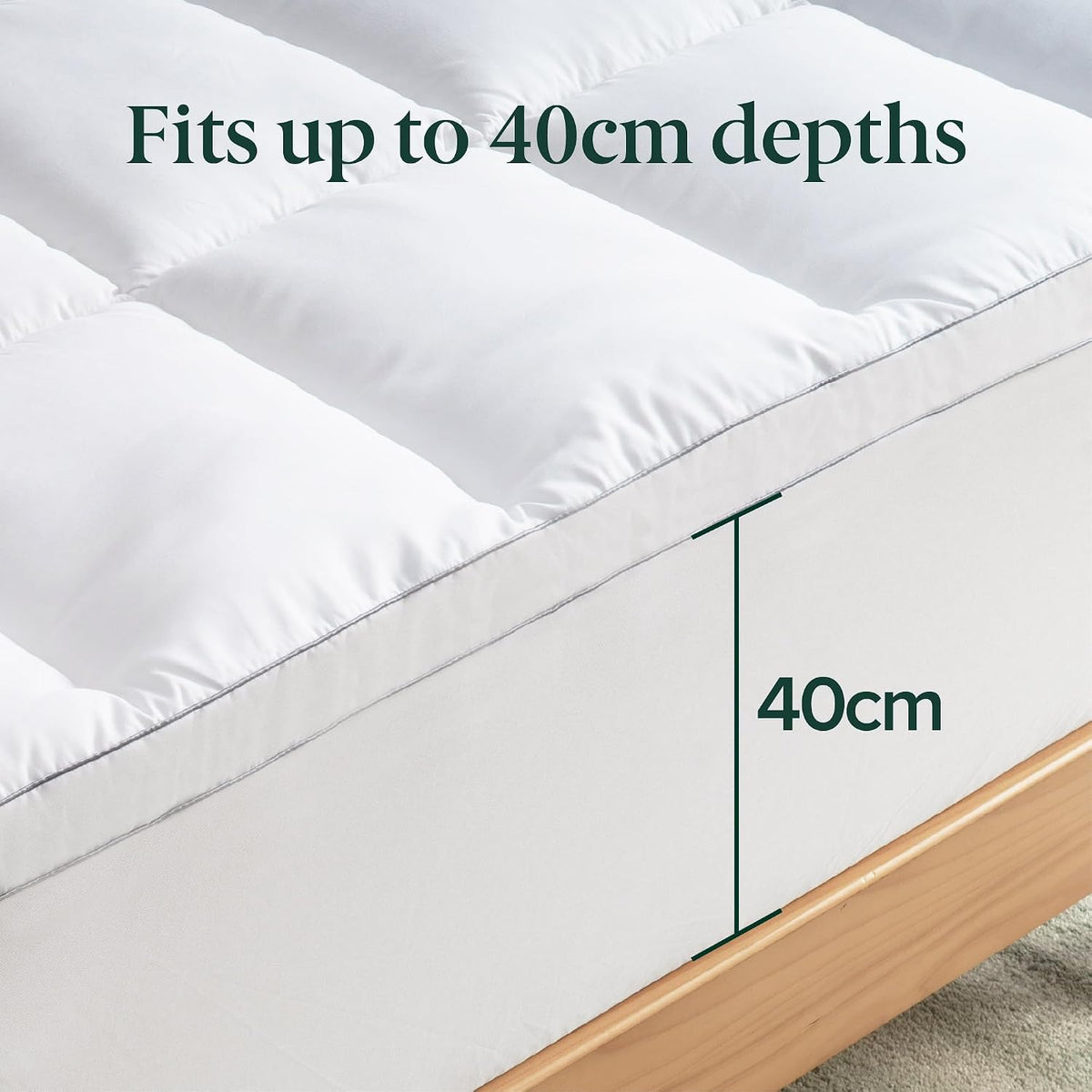 Zinus Bamboo Mattress Topper Queen Size 5cm – Quilted Pillowtop Protector - New Condition
