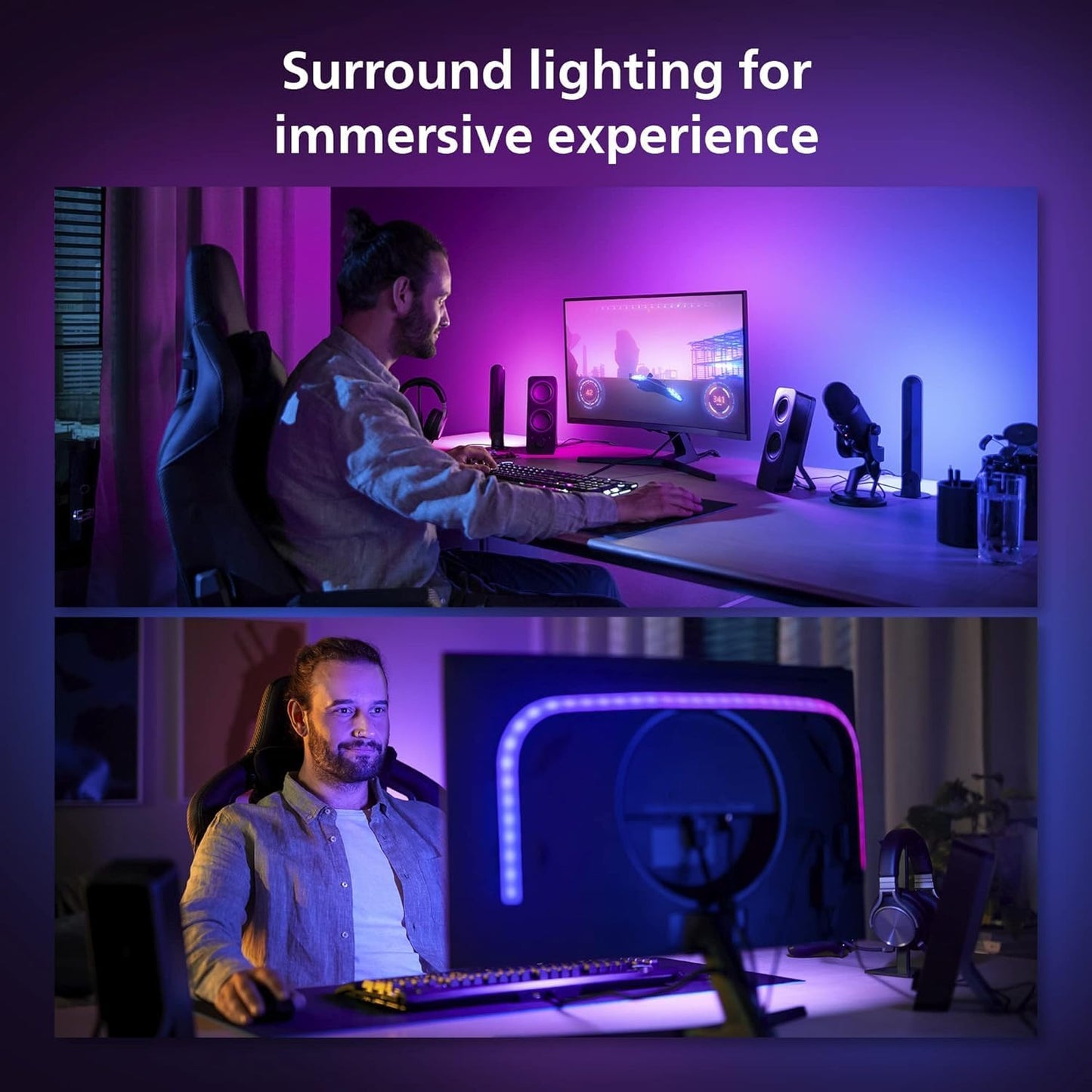 Philips Hue Play Gradient Lightstrip 2m for 24-27" PC Monitors - Excellent Condition