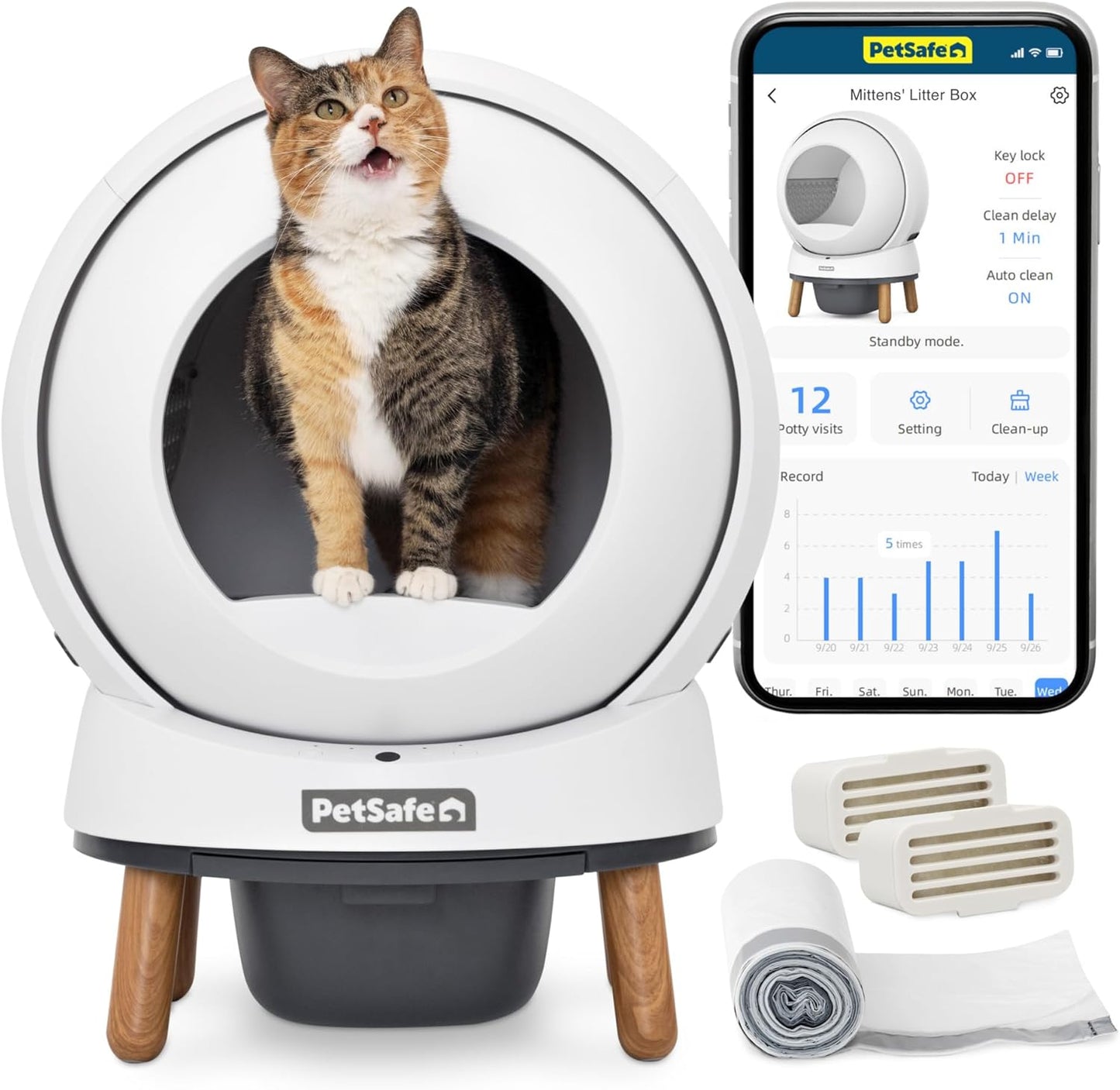 PetSafe ScoopFree SmartSpin Self-Cleaning Cat Litter Box with App Control - Excellent Condition