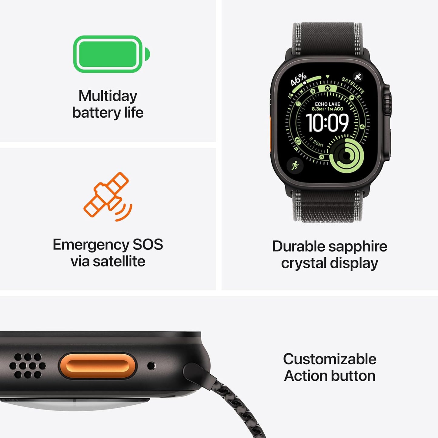 Apple Watch Ultra 3 GPS + Cellular 49mm Black Titanium Smartwatch – M/L - New Condition