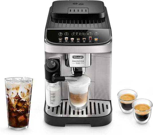De’Longhi Magnifica Evo ECAM290.31.SB Fully Automatic Coffee Machine – 1450W, Manual Milk Frother, Silver/Black - New Condition