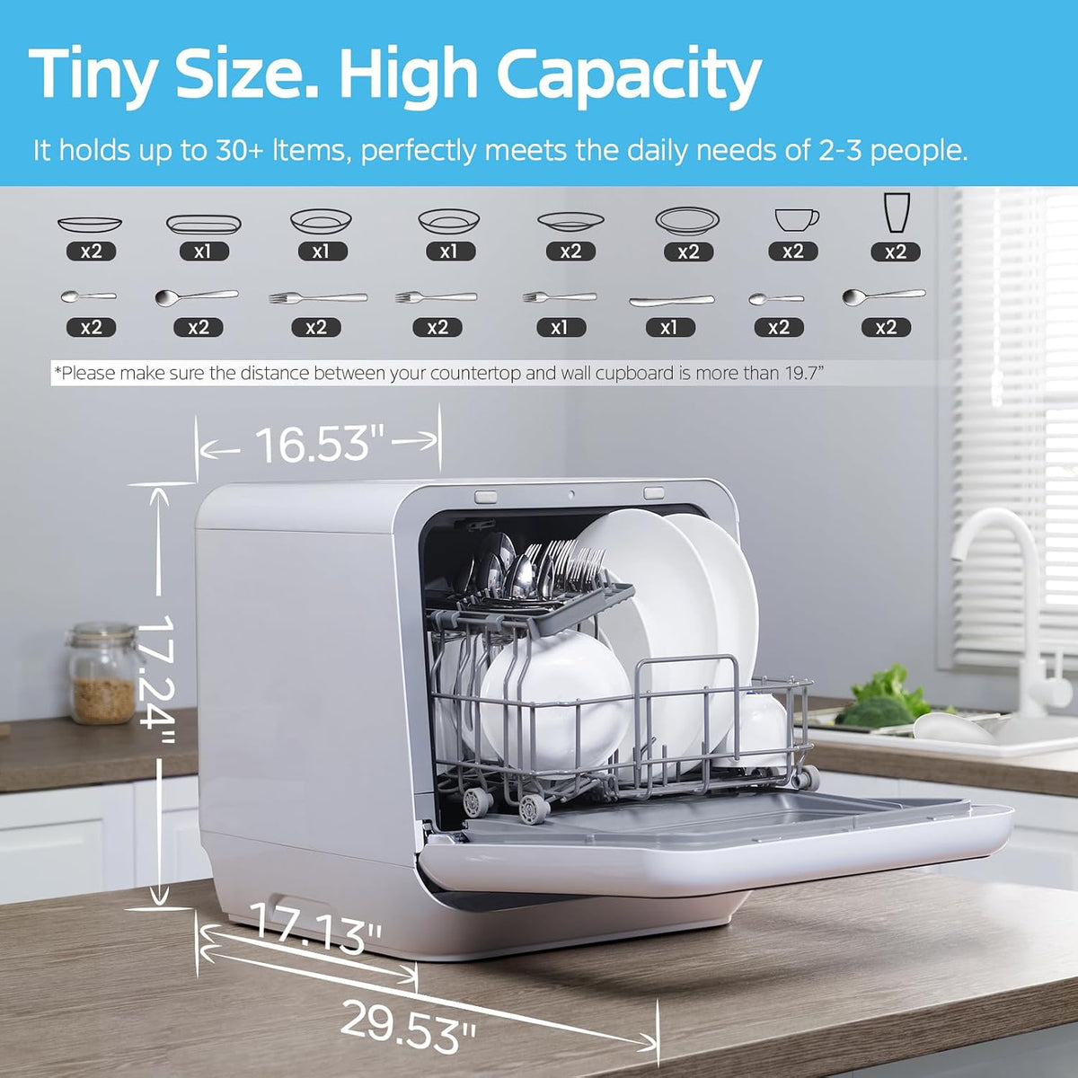 Midea Second Generation Benchtop Multifunction Mini Portable Dishwasher – 3 Place Settings - Excellent Condition