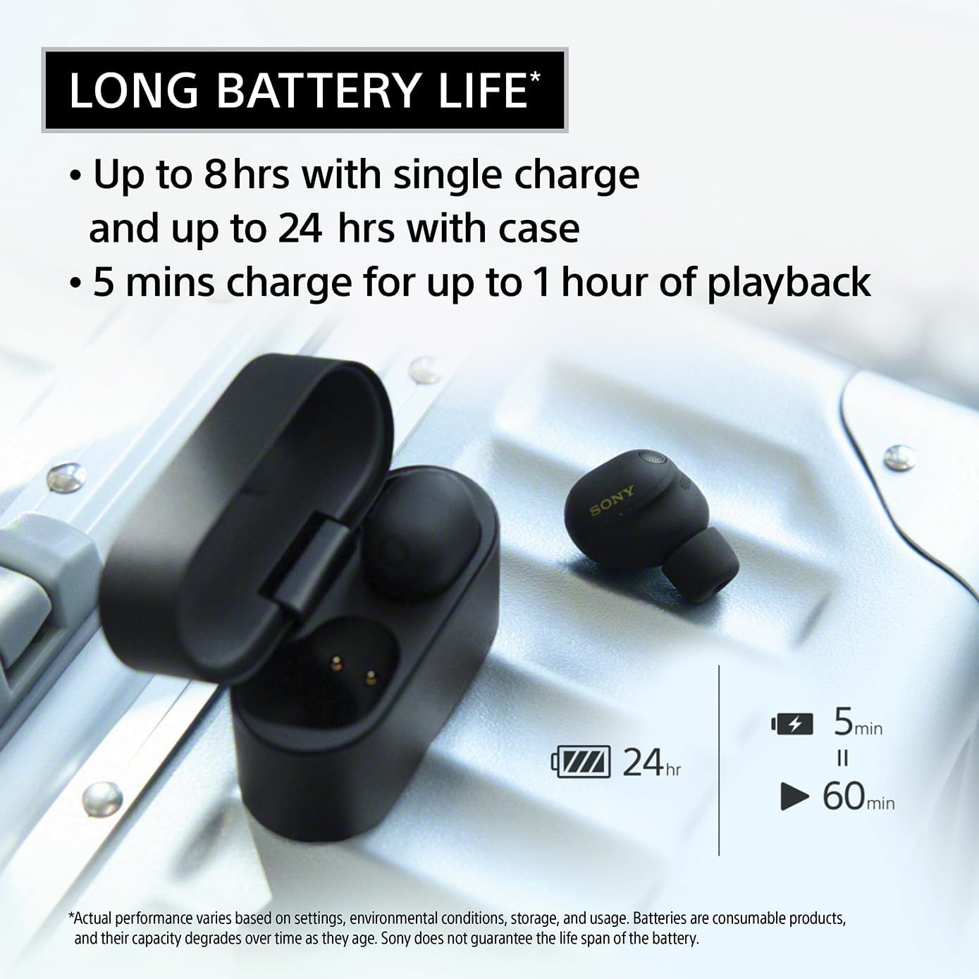 Sony WF-1000XM6 Noise Cancelling Wireless Earbuds Black - Excellent Condition
