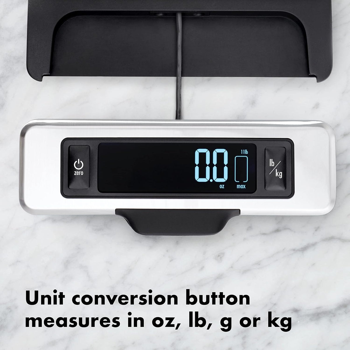 OXO Good Grips Stainless Steel Digital Food Scale – 11 lb Capacity with Pull-Out Display - New Condition