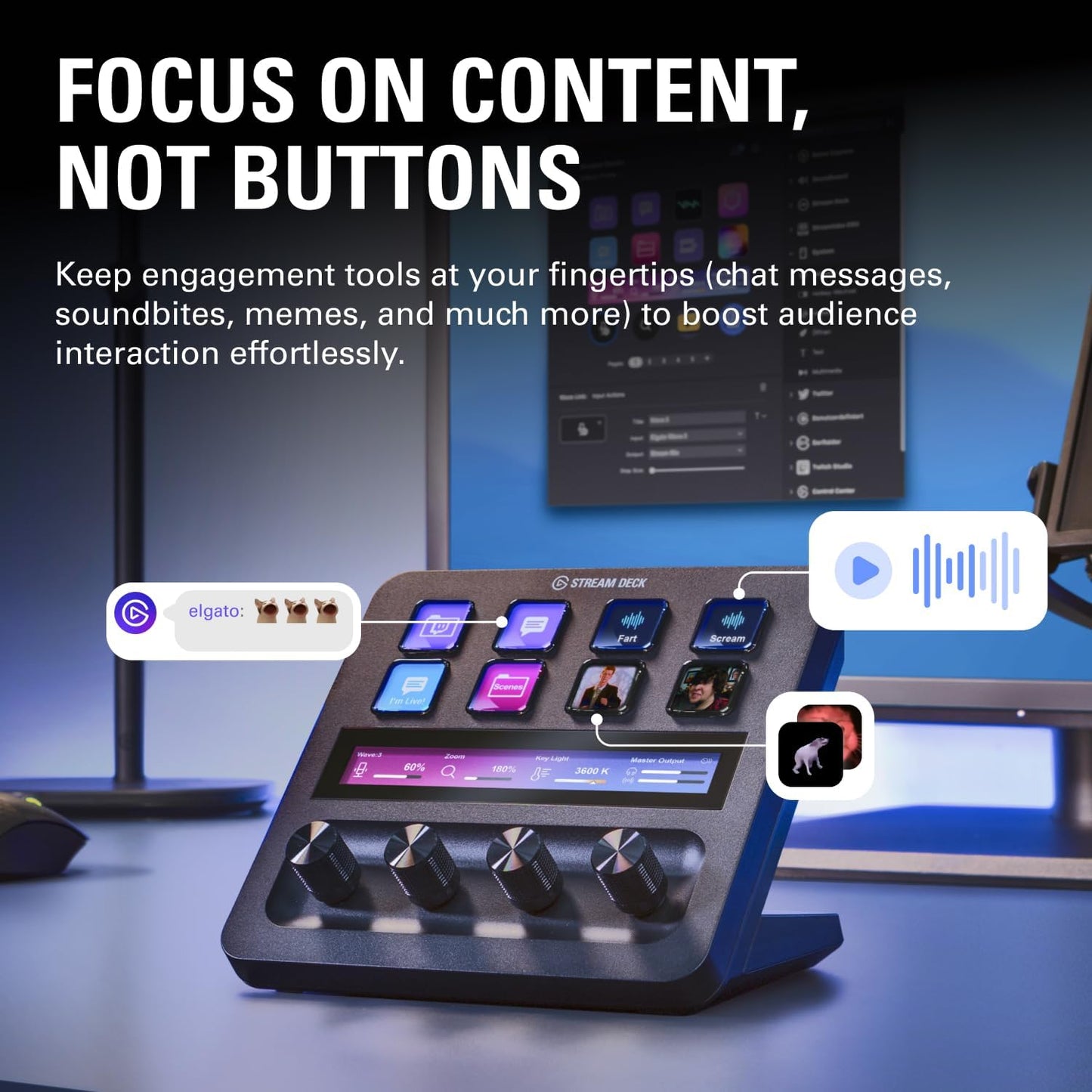 Elgato Stream Deck + XLR Audio Mixer & Studio Controller - New Condition