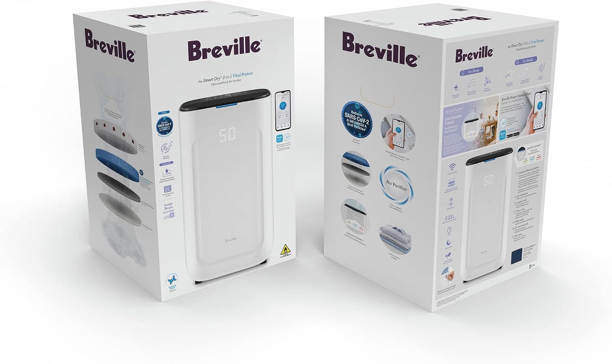 Breville The Smart Dry 2-in-1 Viral Protect Dehumidifier – LAD708WHT - Excellent Condition