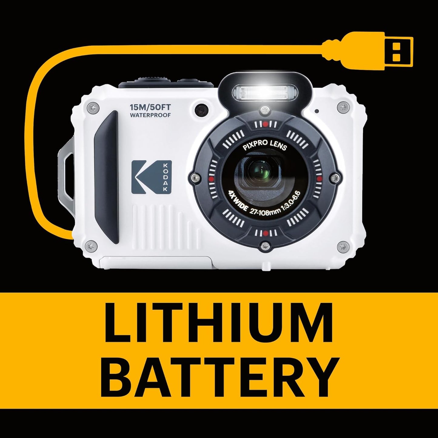 Kodak PIXPRO WPZ2 Waterproof Digital Camera – White with 16MP - New Condition