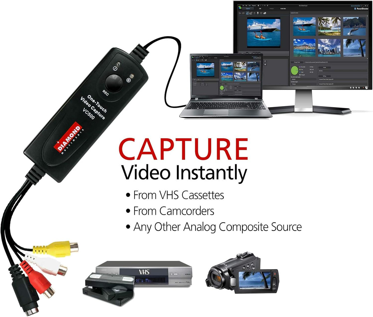 Diamond Multimedia VC500 One Touch VHS to Digital Converter - New Condition