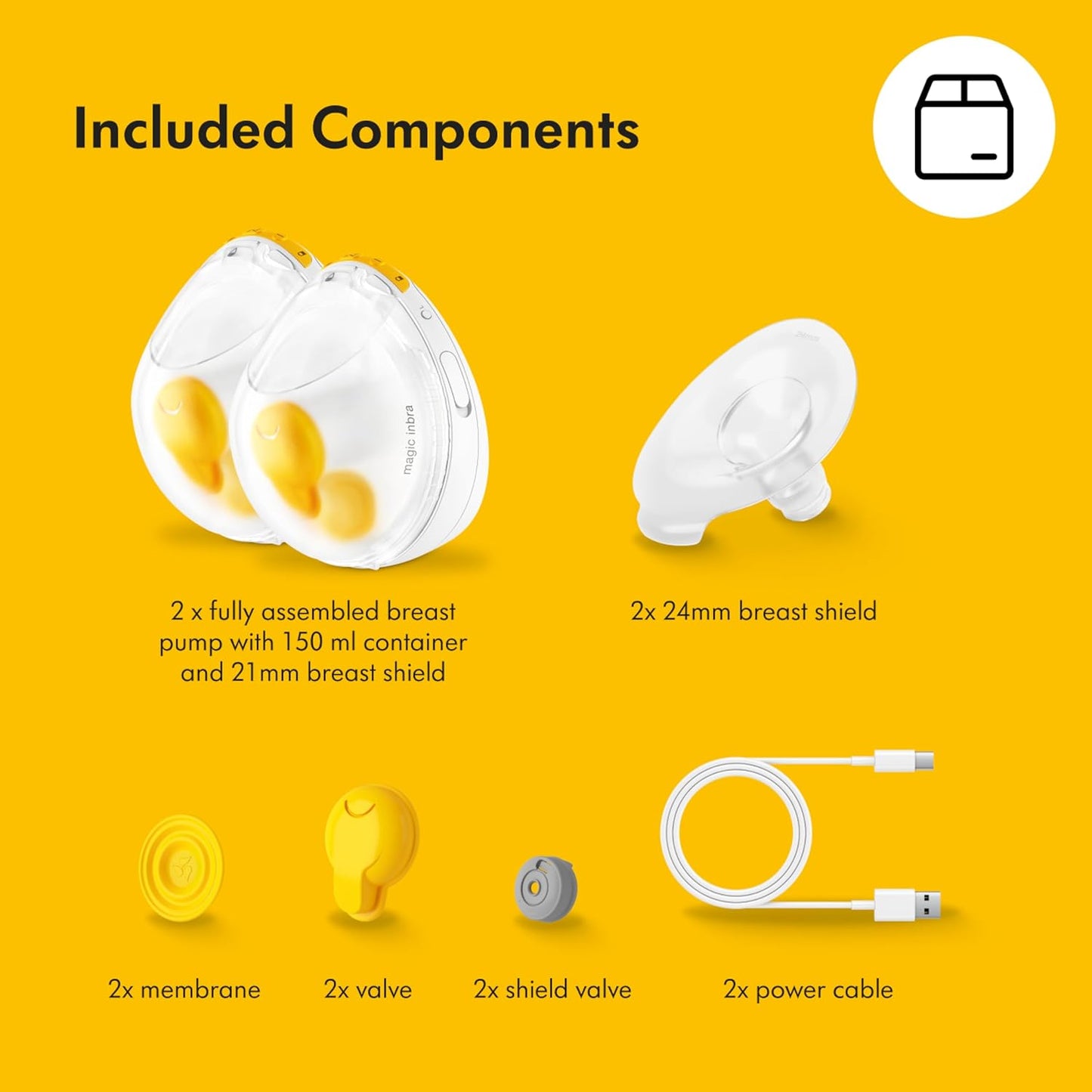 Medela Magic InBra Hands-Free Wearable Double Breast Pump - New Condition