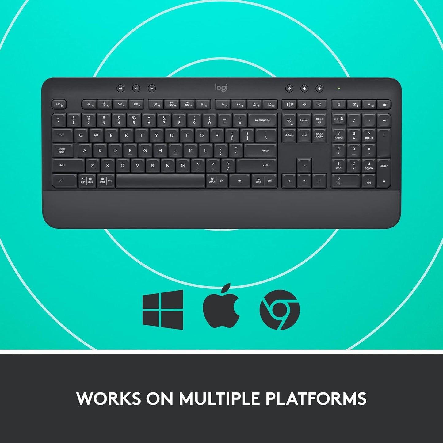 Logitech Signature K650 Wireless Comfort Keyboard with Wrist Rest – Graphite - New Condition