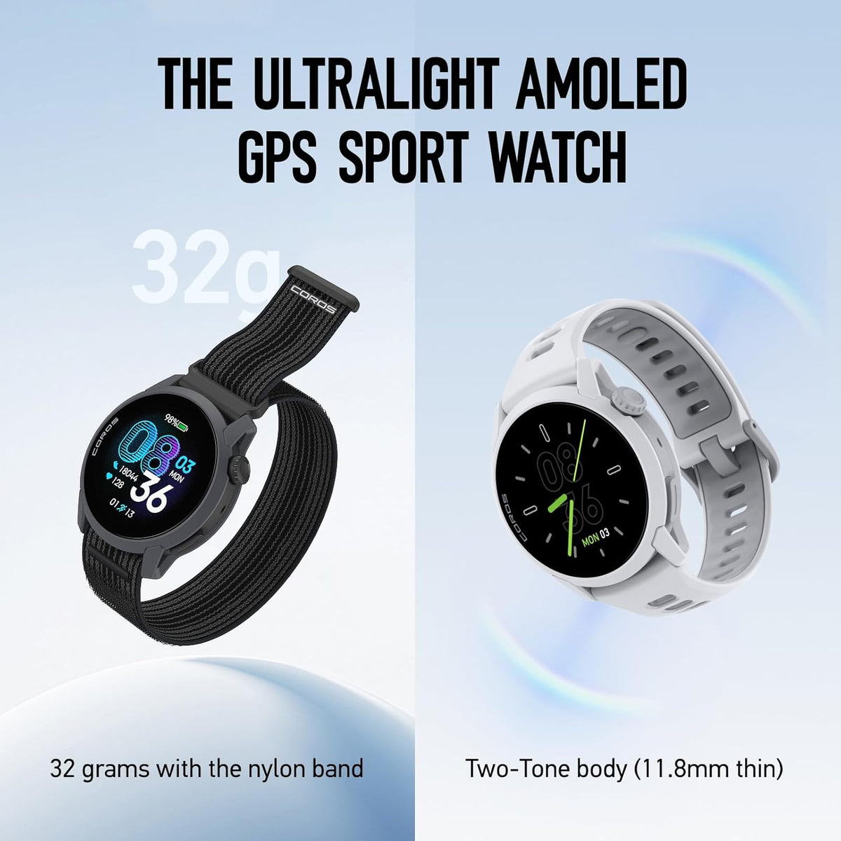 COROS PACE 4 GPS Sports Watch – White with Silicone Band, AMOLED Display, Advanced Running & Fitness Tracking - New Condition