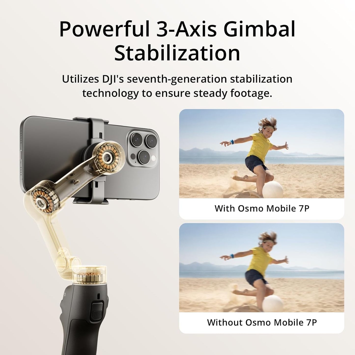 DJI Osmo Mobile 7P Gimbal Stabilizer for iPhone, Android, Native Tracking, Lighting - New Condition