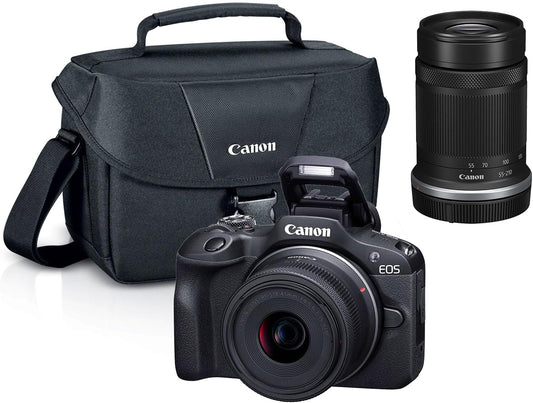 Canon EOS R100 Mirrorless Camera with 18-45 mm and 55-210 mm Lenses Kit - AU Version - New Condition