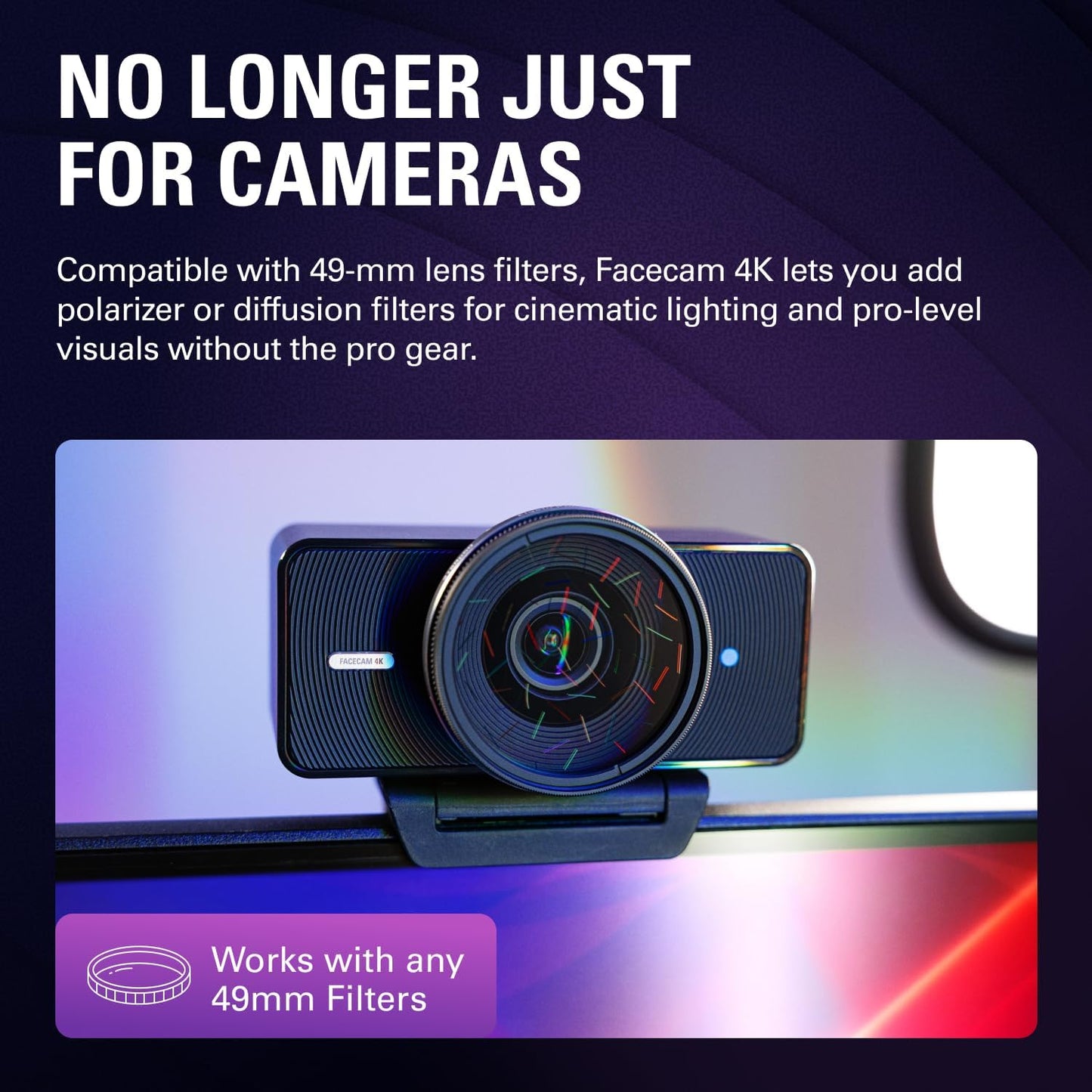 Elgato Facecam 4K - 4K60 Studio Webcam, DSLR-Like Control - New Condition