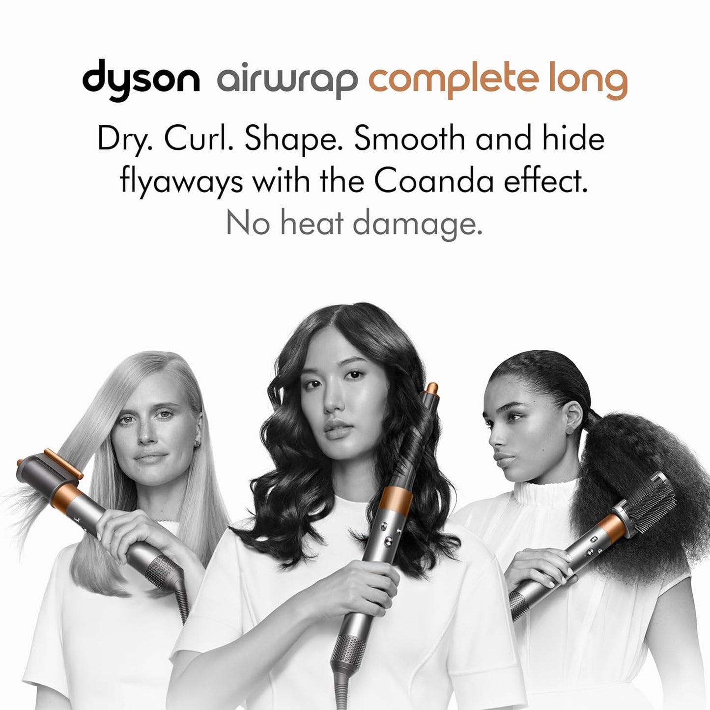 Dyson Airwrap™ Multi-Styler and Dryer Complete Long Nickel/Copper - Excellent Condition