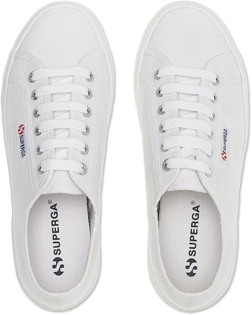 Superga 2740 Platform Women's Sneakers – Liquify Stripes Nylon White (EU 39 / US 8) - New Condition