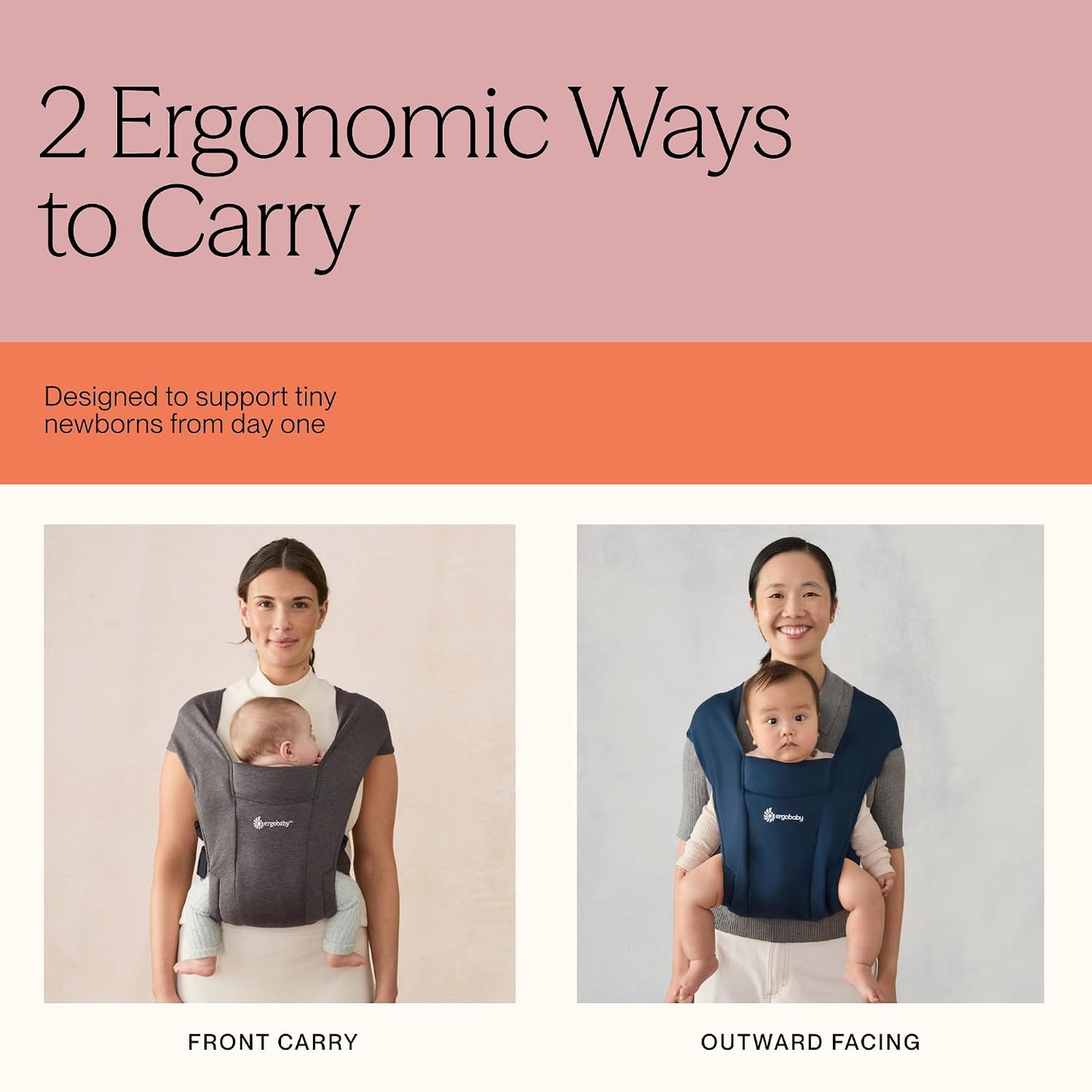 Ergobaby Embrace Newborn Baby Carrier for Infants 0-12 Months Cream - Excellent Condition