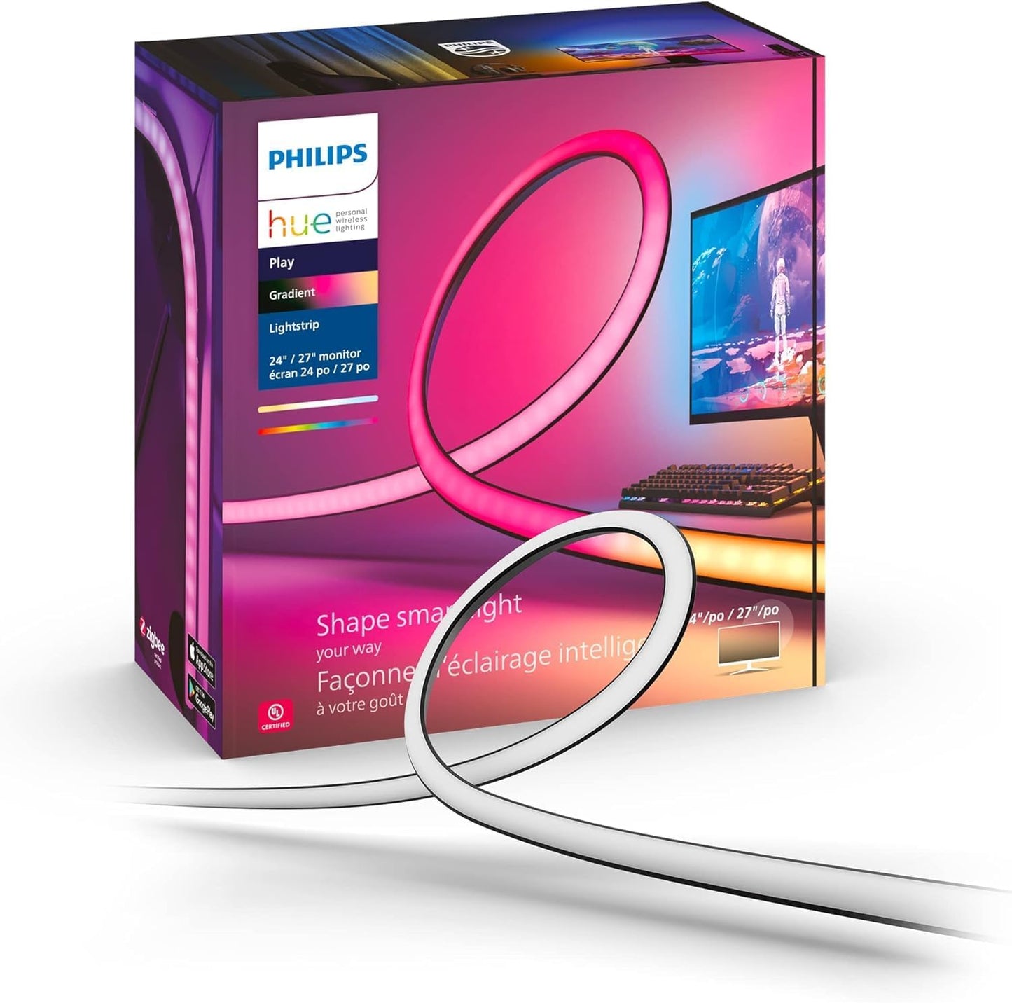 Philips Hue Play Gradient Lightstrip 2m for 24-27" PC Monitors - Excellent Condition