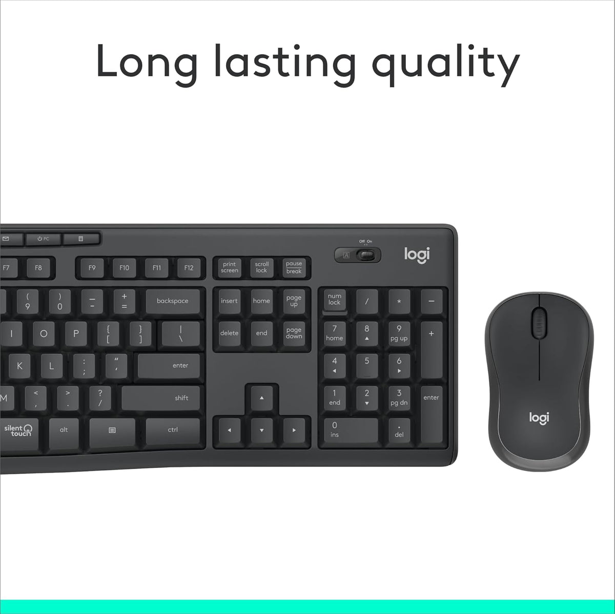 Logitech MK295 Silent Wireless Keyboard & Mouse Combo – Graphite - New Condition