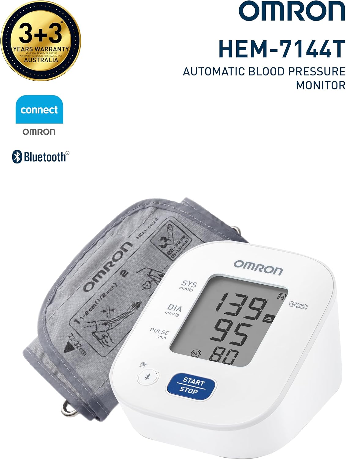 OMRON HEM7144T1 Upper Arm Blood Pressure Monitor - New Condition