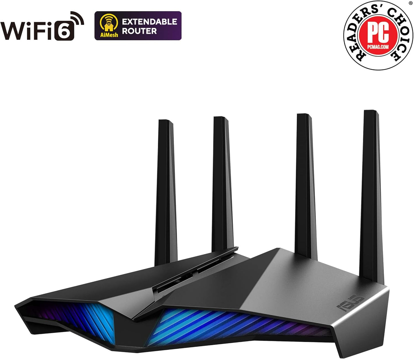 ASUS RT-AX82U AX5400 Dual Band WiFi 6 Gaming Router with Aura RGB & AiMesh - New Condition