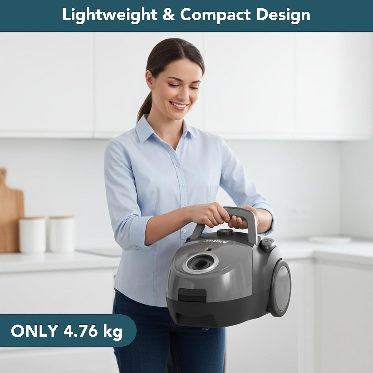 Akitas C5 2000W Bagged Cylinder Vacuum Cleaner with HEPA Filter - New Condition