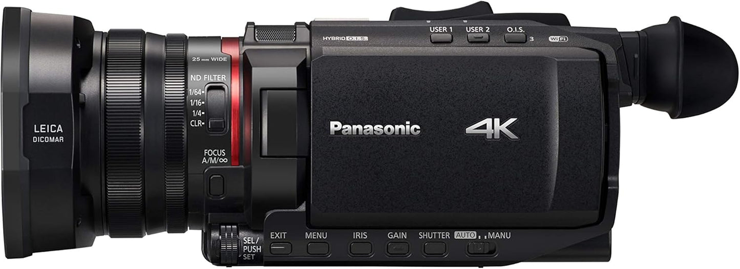 Panasonic X1500 4K Versatile Camcorder with 4K 10-bit 60p Recording, Two Manual Loops, FHD Live Streaming and Wi-Fi - New Condition