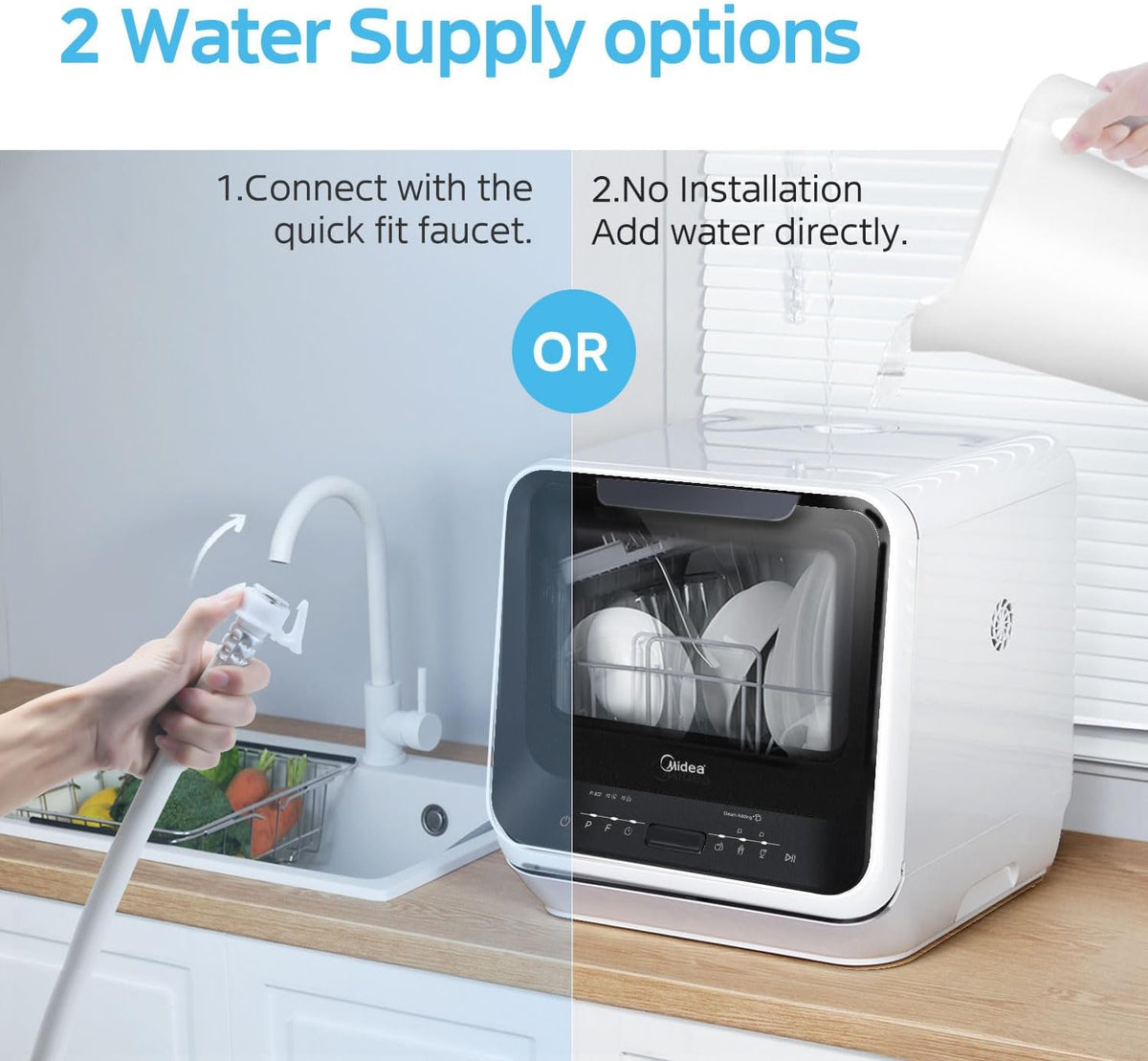 Midea Second Generation Benchtop Multifunction Mini Portable Dishwasher – 3 Place Settings - Excellent Condition