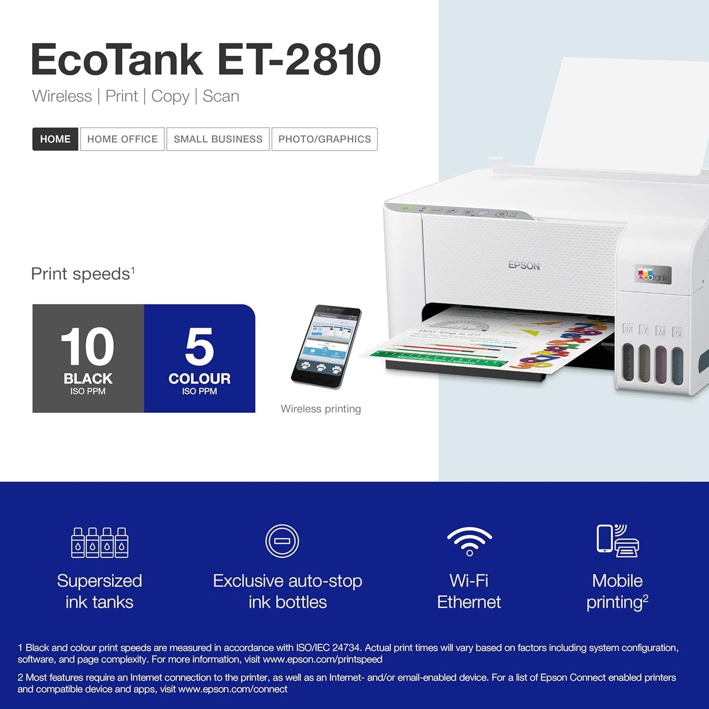 Epson Ecotank ET-2810 Multifunction Printer - New Condition