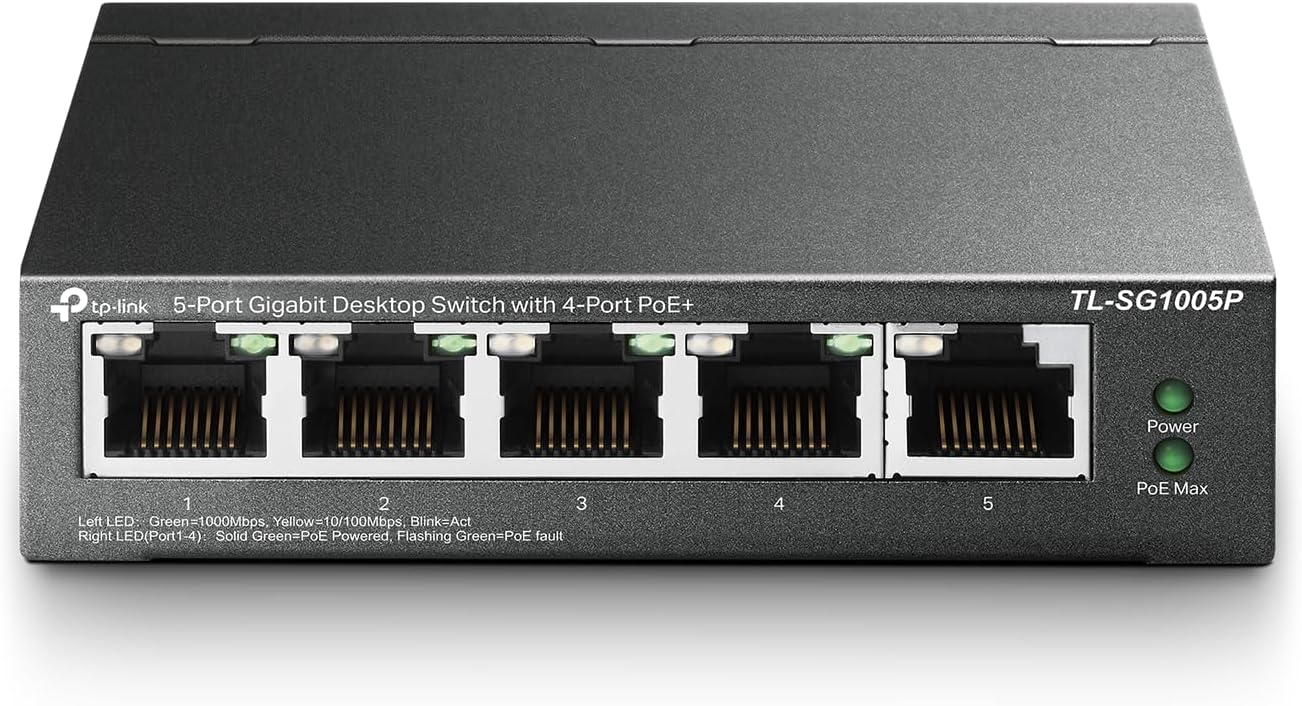 TP-Link TL-SG1005LP 5-Port Gigabit PoE+ Desktop Switch - New Condition