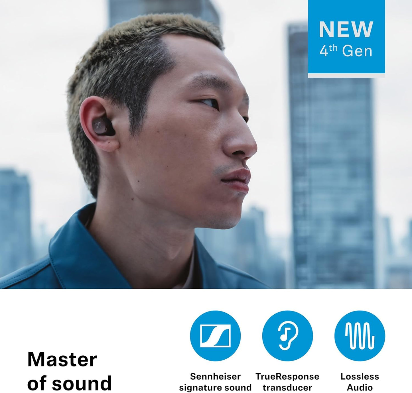 Sennheiser MOMENTUM True Wireless 4 – Smart Bluetooth Earbuds with Adaptive ANC & 30-Hour Battery White Silver - Good Condition