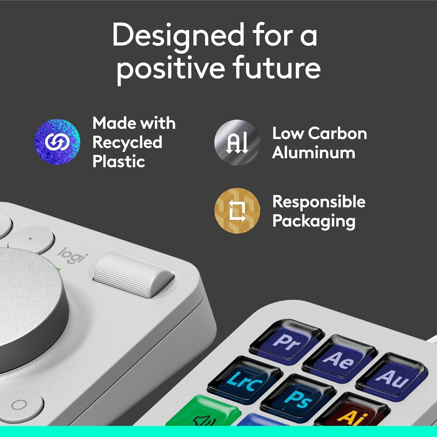 Logitech MX Creative Console Programmable Keypad – Pale Grey - New Condition
