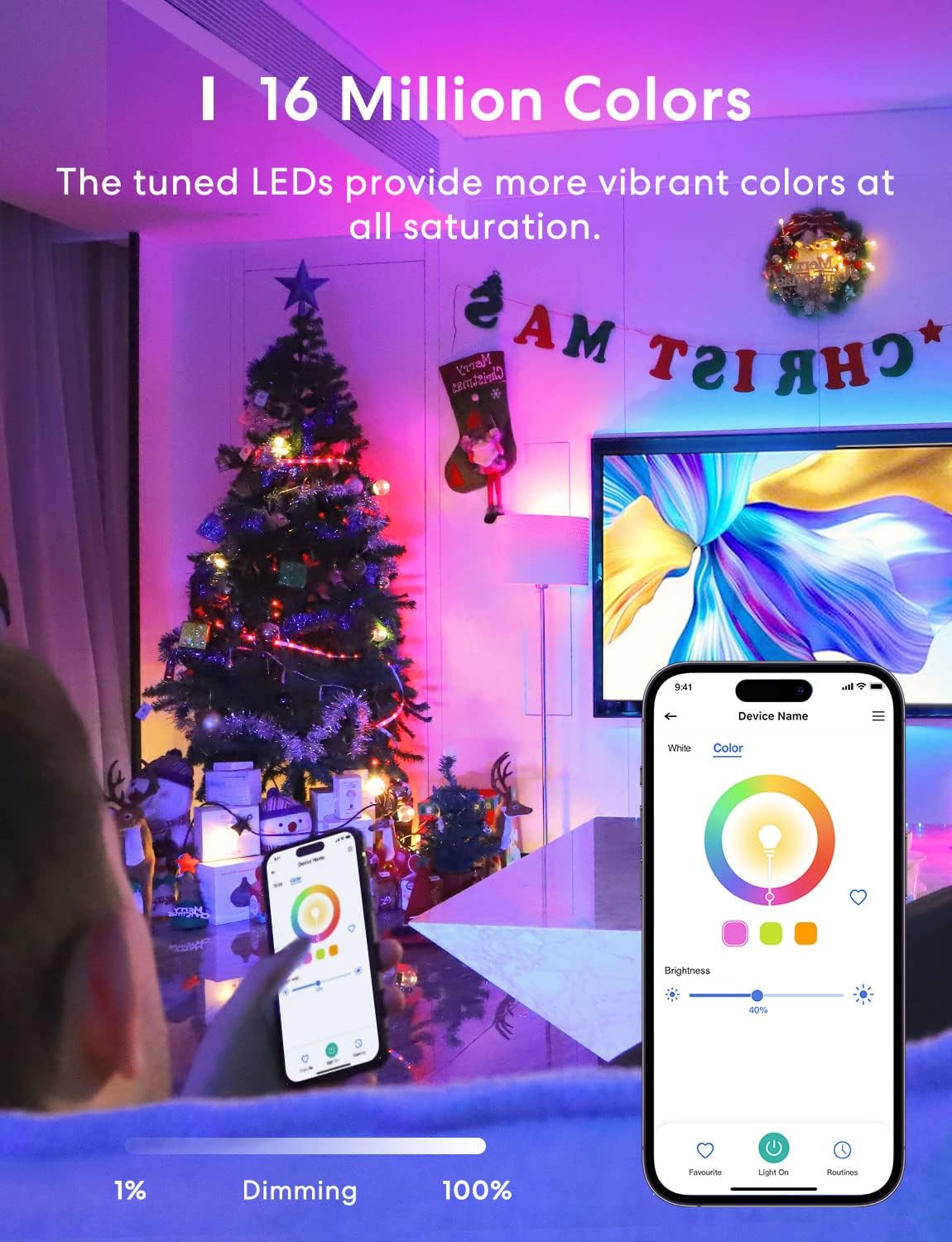 Meross MSL120 Smart WiFi LED Bulb 4-Pack 900lm RGB Colour Changing - New Condition