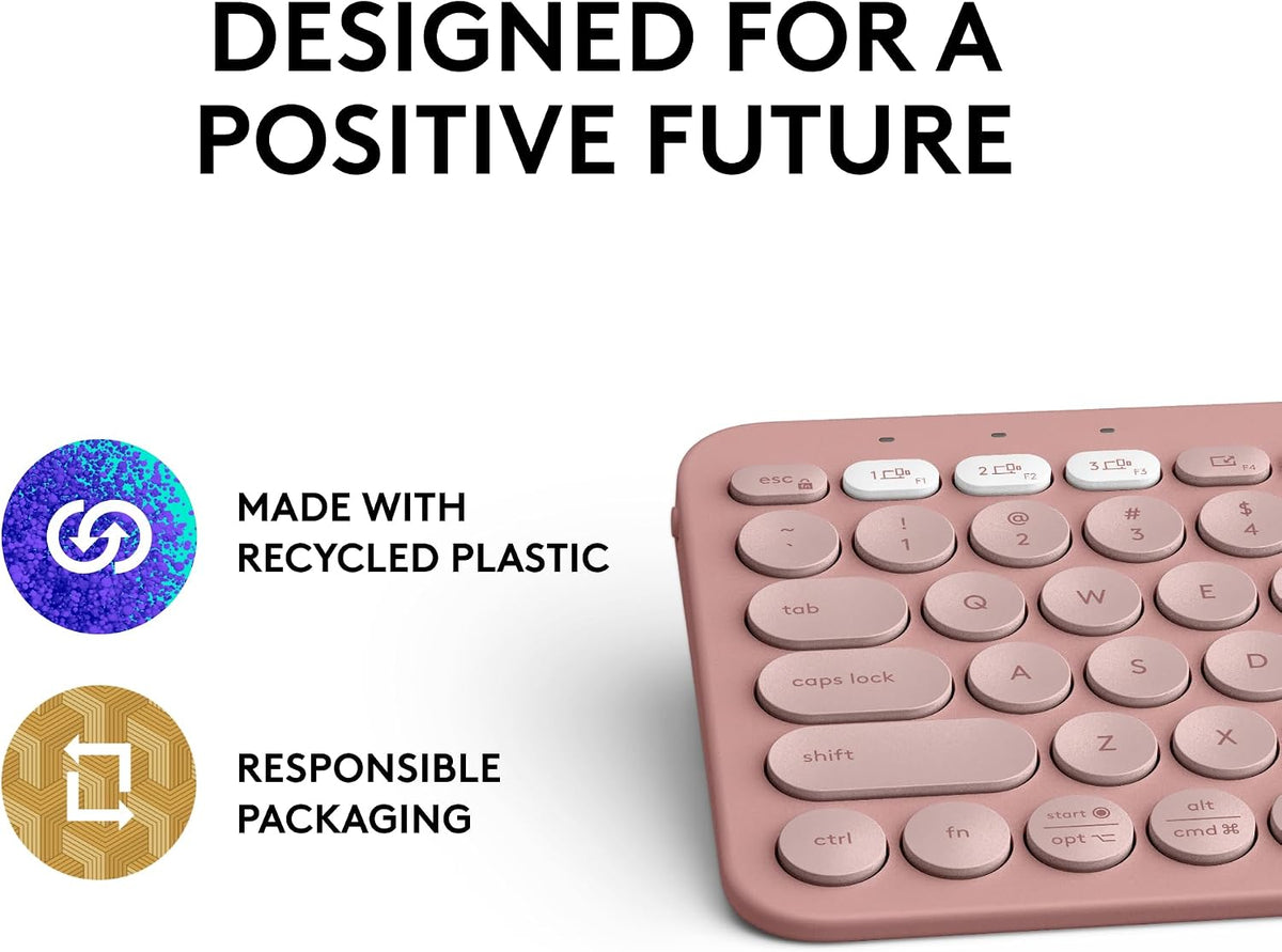Logitech Pebble Keys 2 K380s Bluetooth Keyboard – Tonal Rose - New Condition