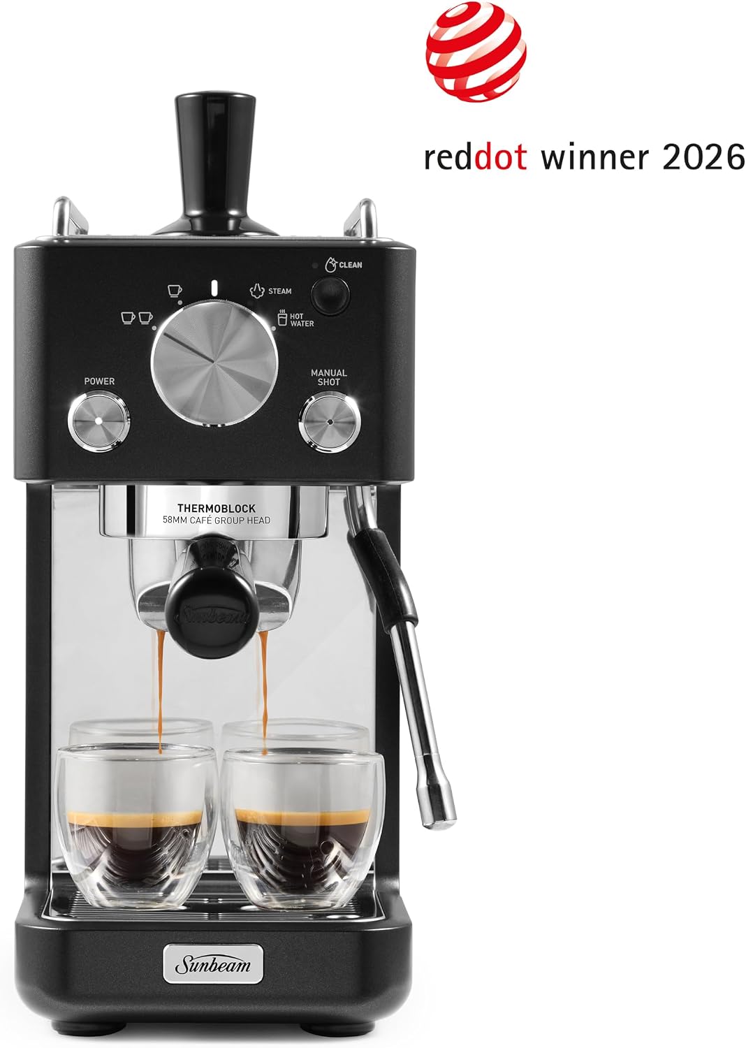 Sunbeam Origins Slimline Espresso Machine – Compact 160mm, Black - Excellent Condition