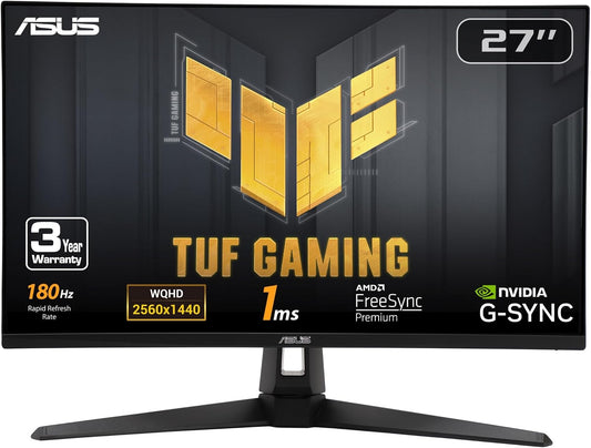 ASUS TUF Gaming VG27AQ3A Monitor – 27-inch QHD, 180Hz, Fast IPS - Excellent Condition