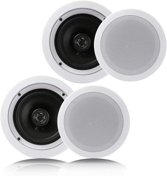 Pyle 6.5" 200W 2-Way In-Ceiling & In-Wall Speakers Pair - New Condition