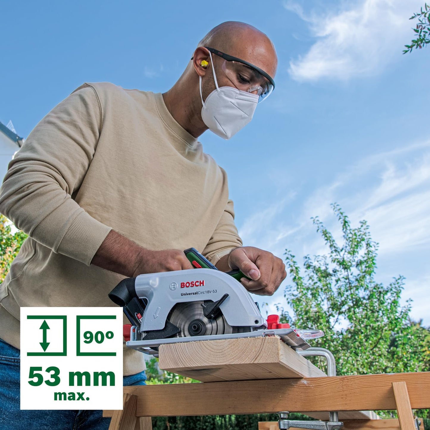 Bosch UniversalCirc 18V-53 Cordless Circular Saw 160mm 53mm Depth - Excellent Condition