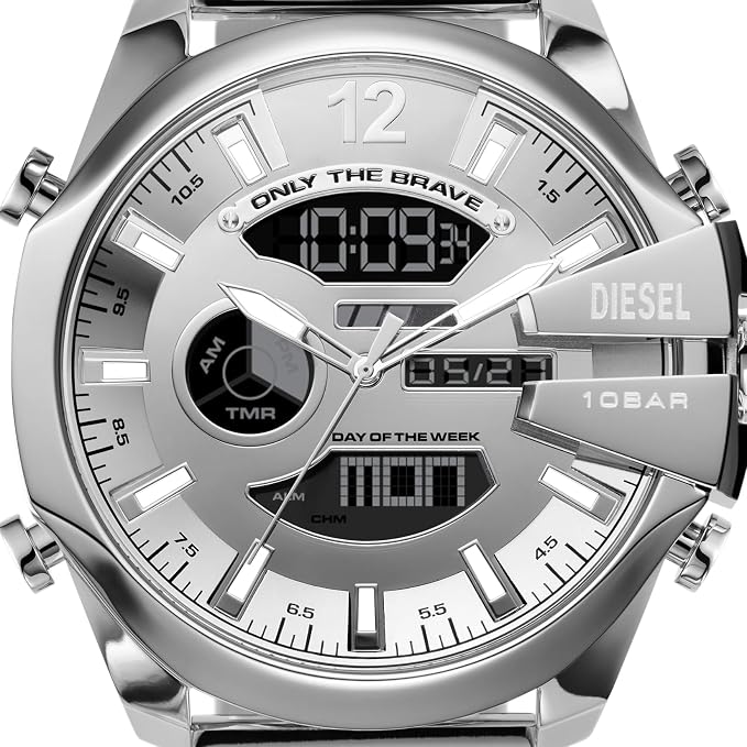 Diesel Men's Mega Chief Analogue Stainless Steel Watch DZ4648 - Excellent Condition
