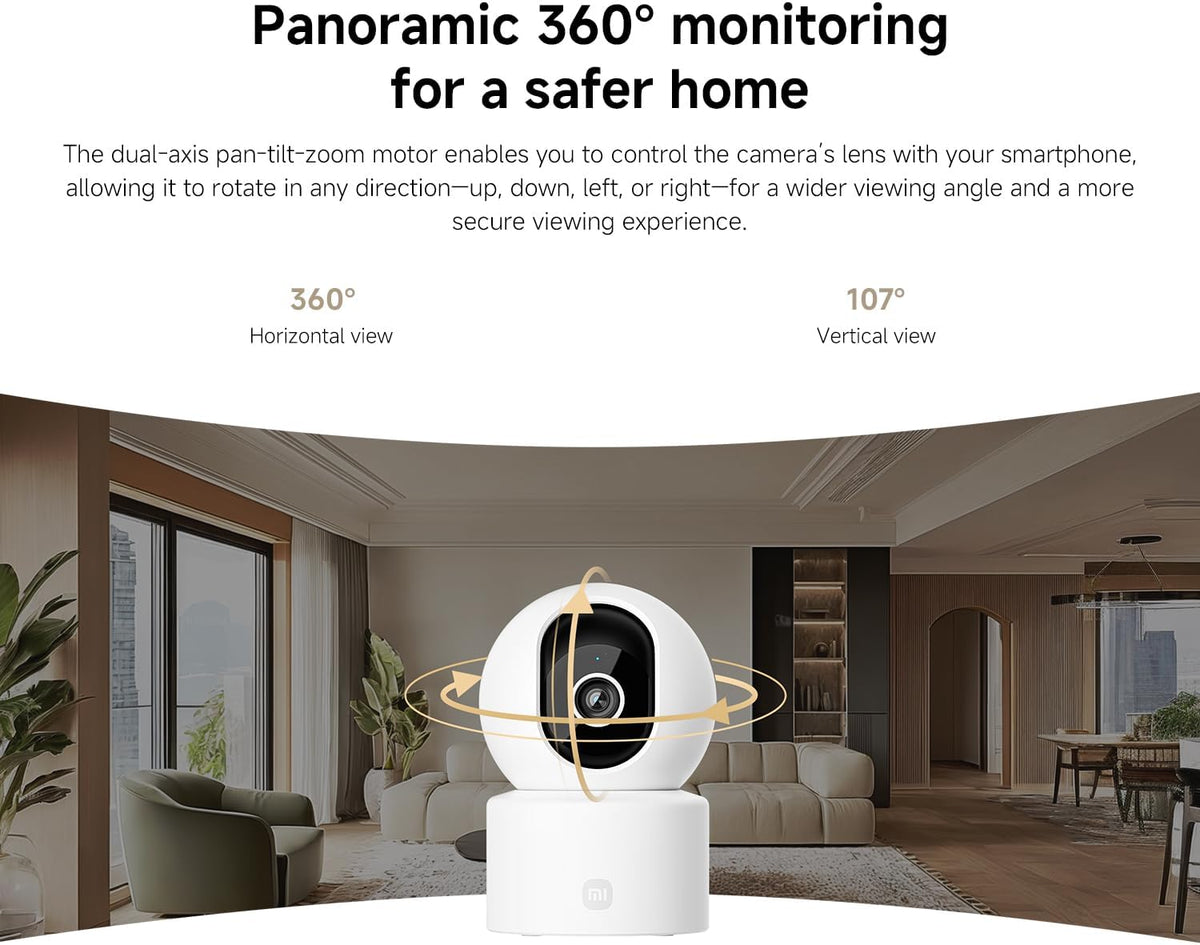 Xiaomi C302 Indoor Security Camera – 2K 3MP Wi-Fi, 360° Panoramic View - New Condition
