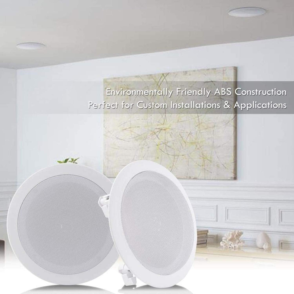 Pyle 6.5" 200W 2-Way In-Ceiling & In-Wall Speakers Pair - New Condition