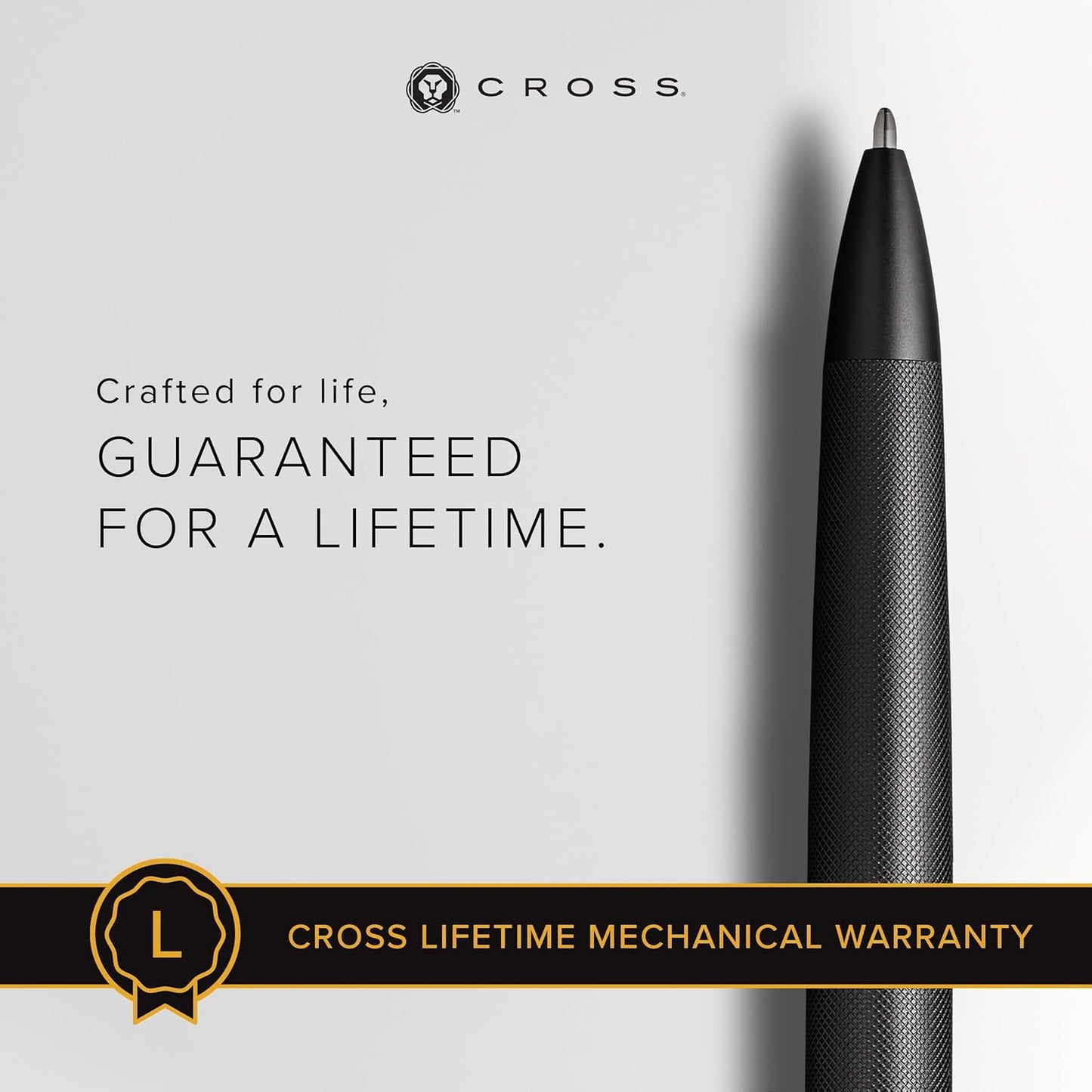 Cross Townsend PVD Micro-Knurl Ballpoint Pen, Black - New Condition
