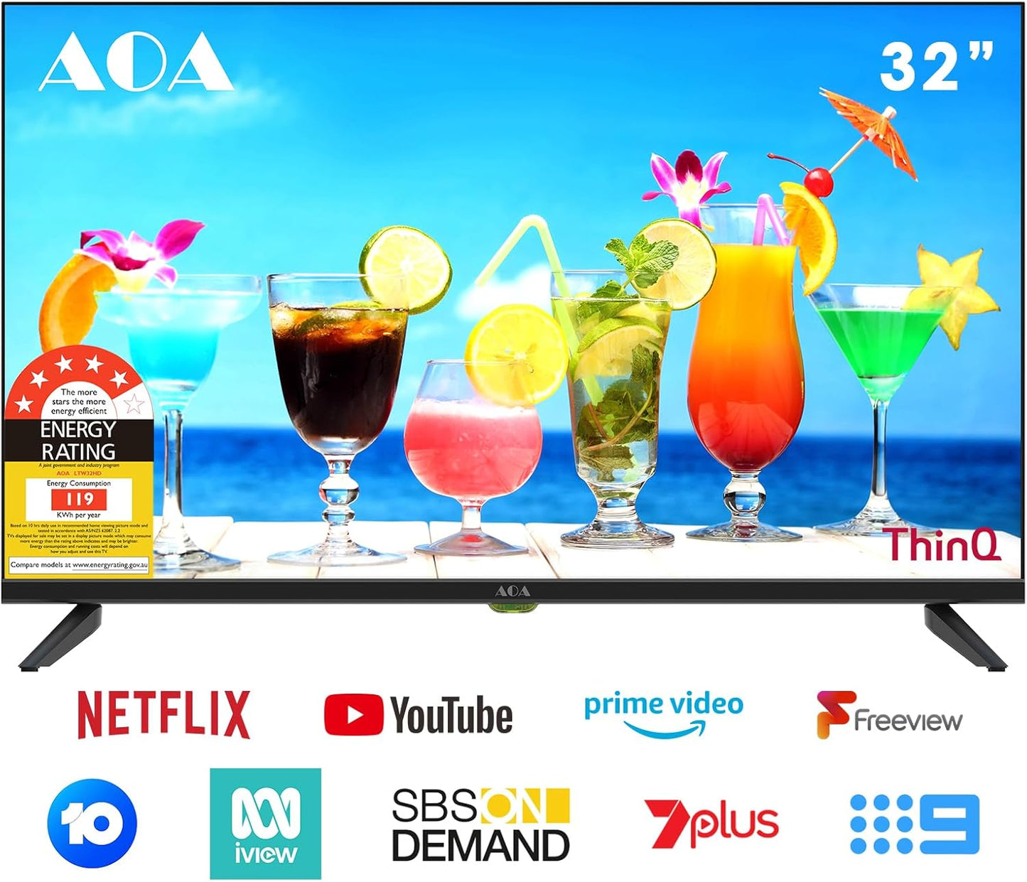 AOA 32inch LED WebOS Smart HD TV  BT WiFi 2.4G/5G - New Condition