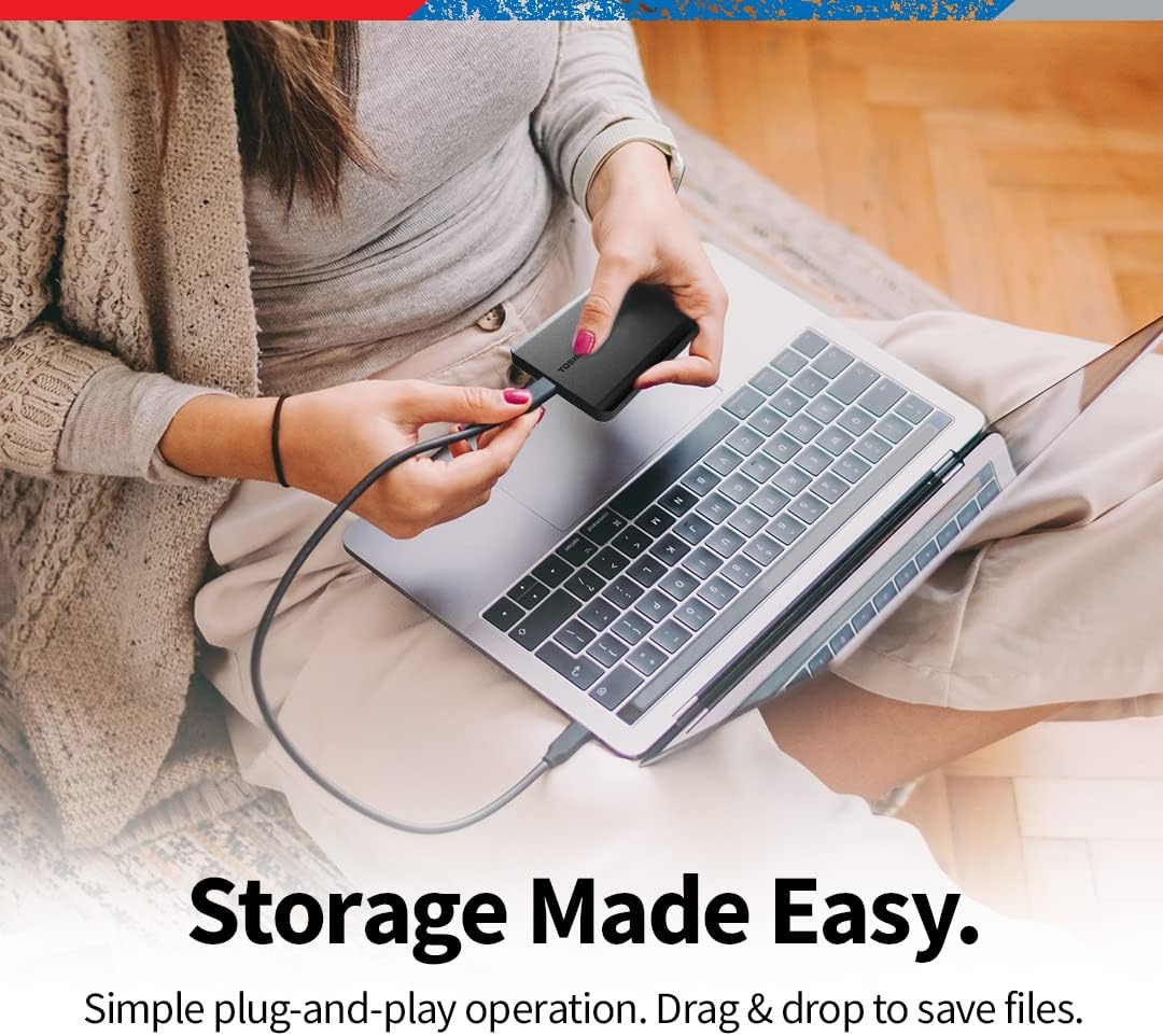 Toshiba 1TB Canvio Basics Portable Hard Drive Storage - New Condition