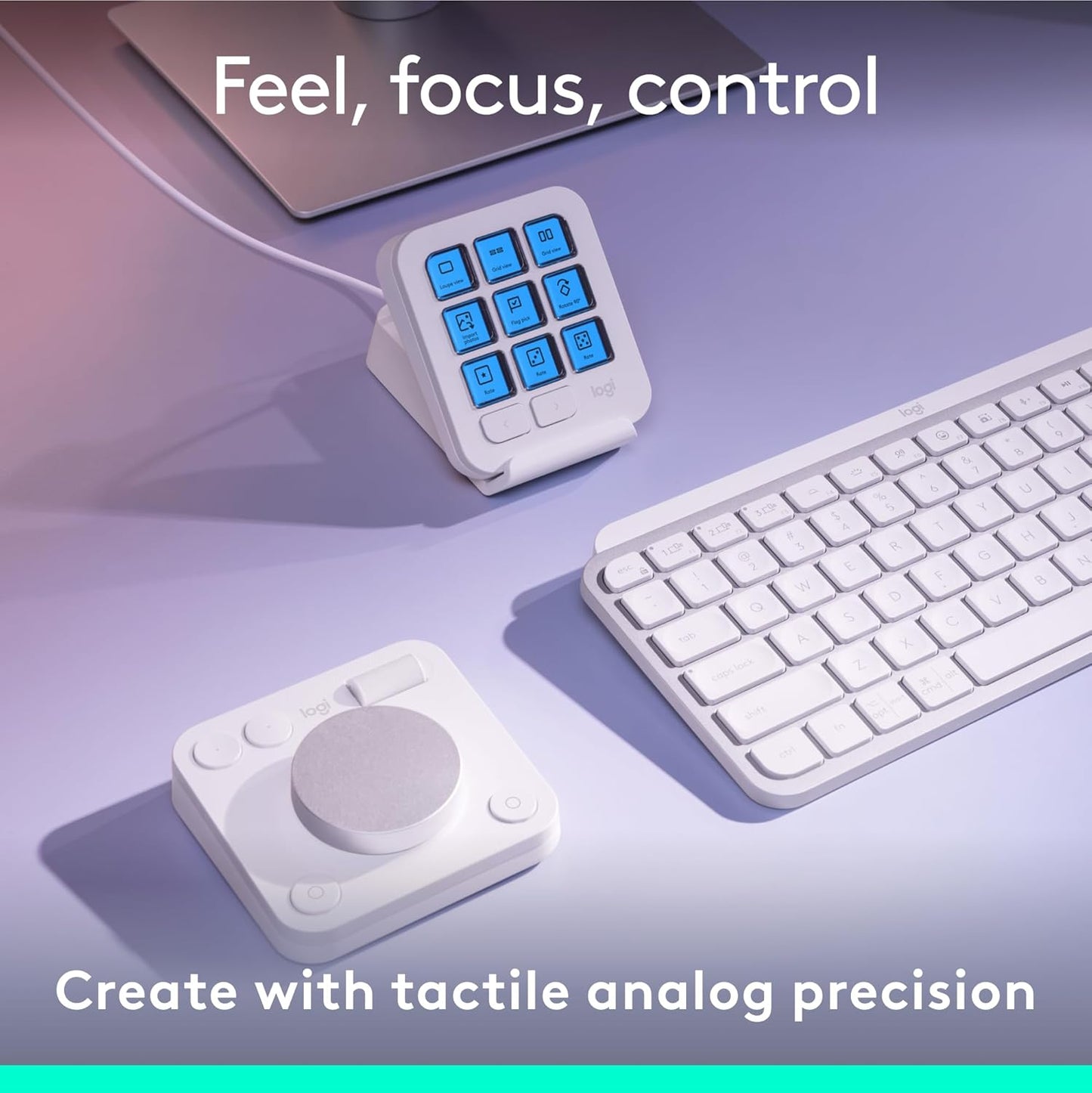 Logitech MX Creative Console Programmable Keypad – Pale Grey - New Condition