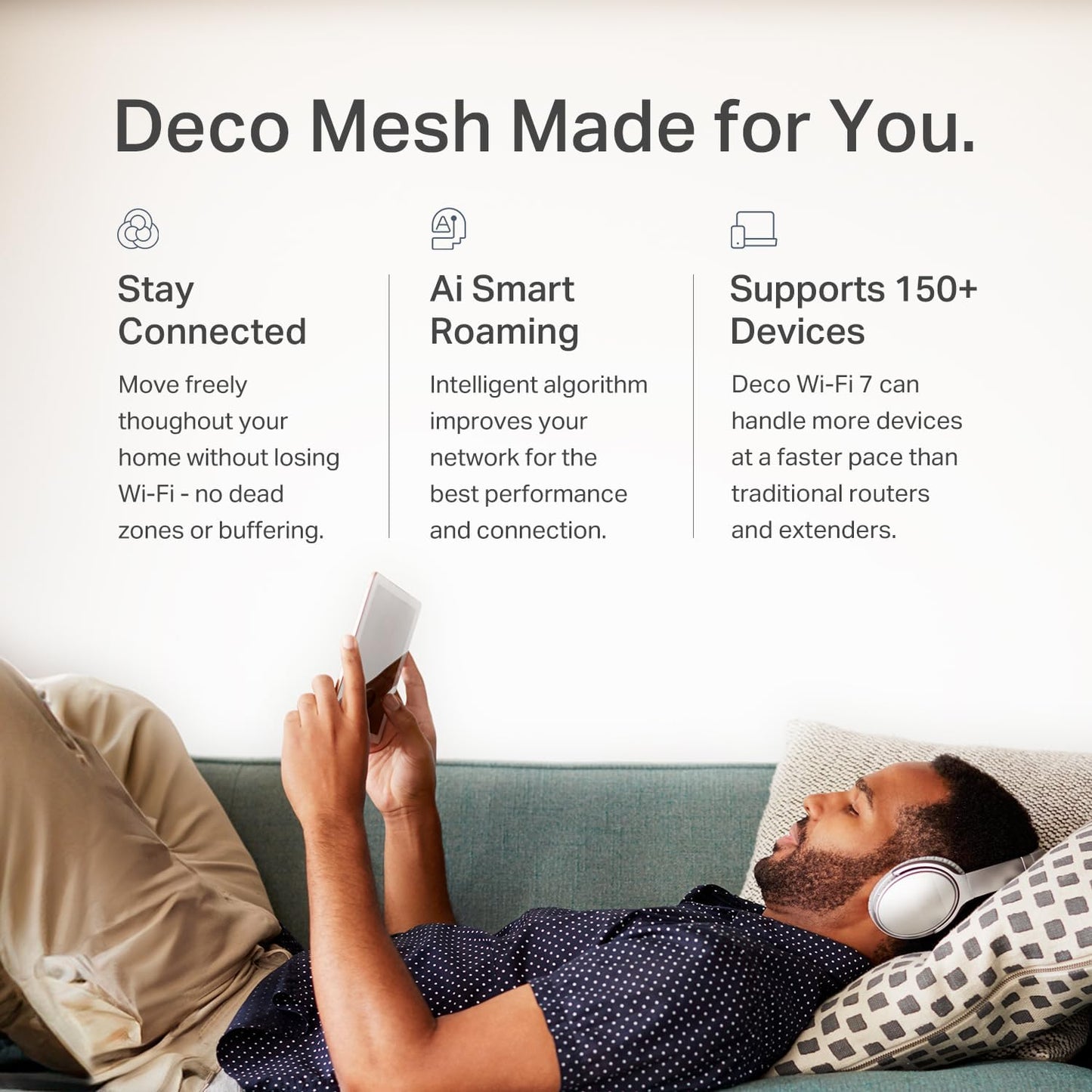TP-Link Deco BE25 BE5000 Dual-Band WiFi 7 Mesh Router with 2.5Gbps Ports - New Condition