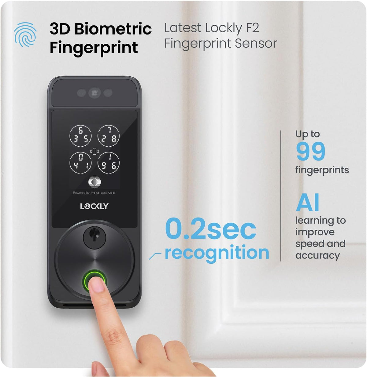 Lockly Visage Zeno Series Smart Door Lock – Satin Nickel - New Condition