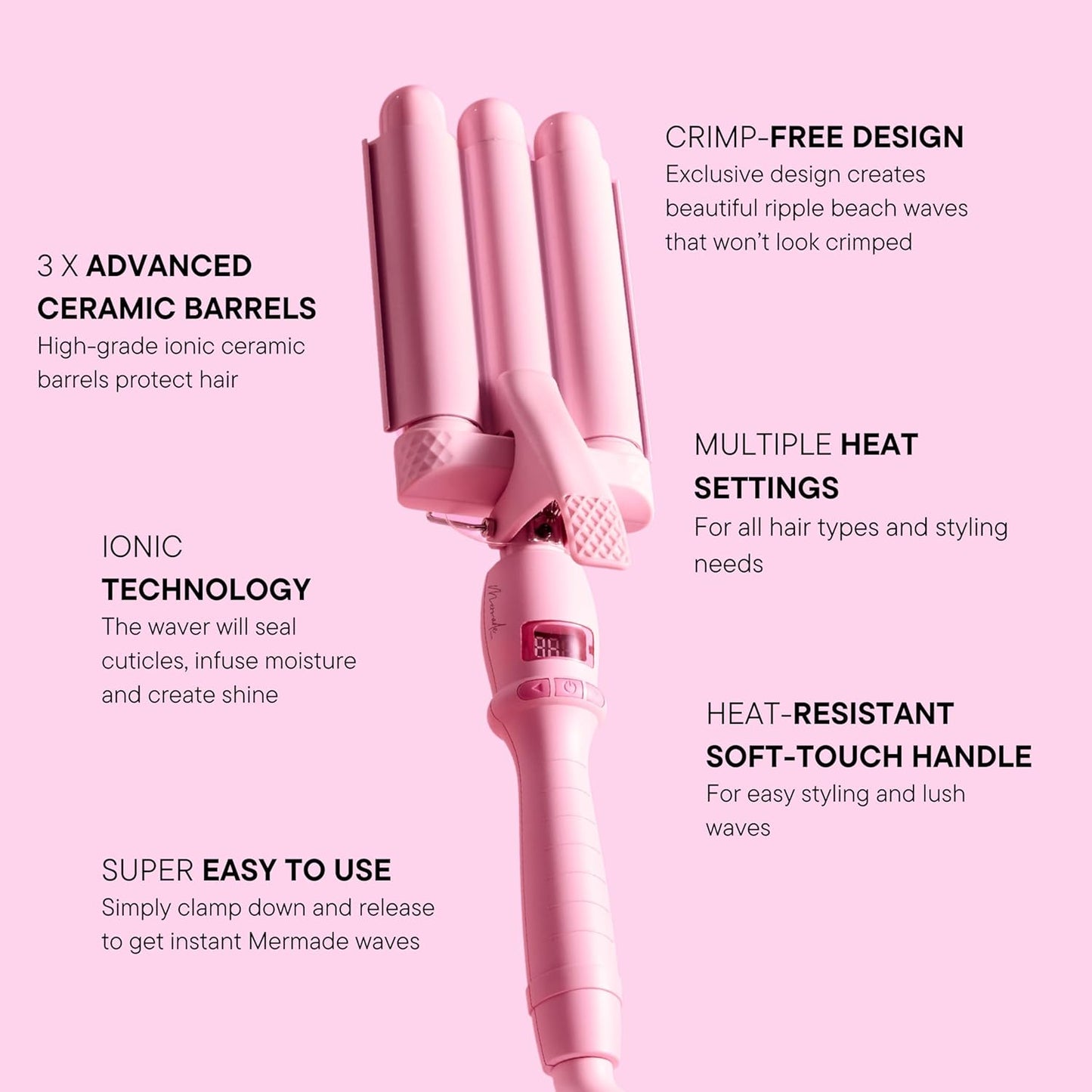 Mermade Hair PRO Waver 32mm Pink - New Condition