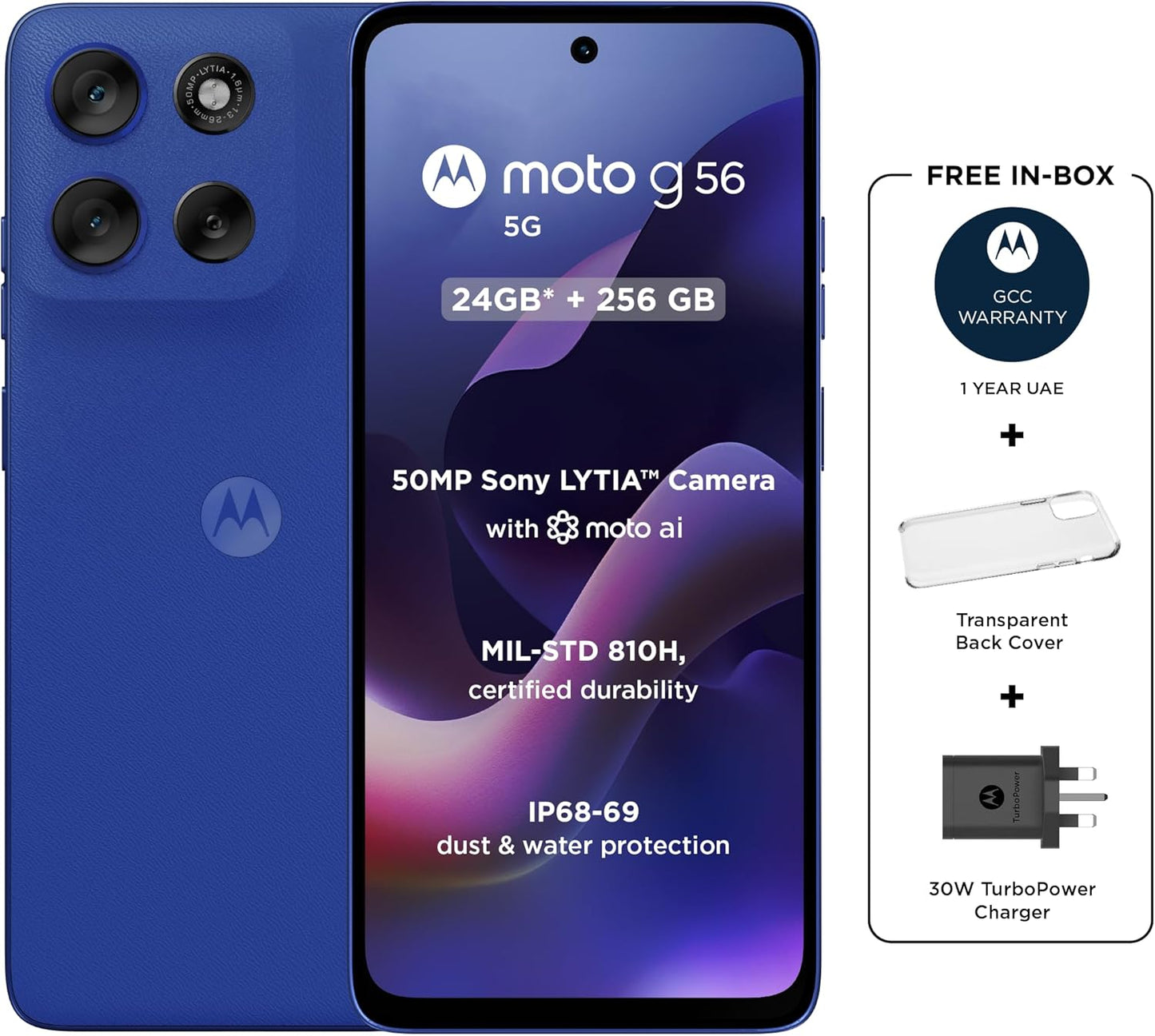 Motorola Moto G56 5G 256GB Smartphone Dazzling Blue - Excellent Condition