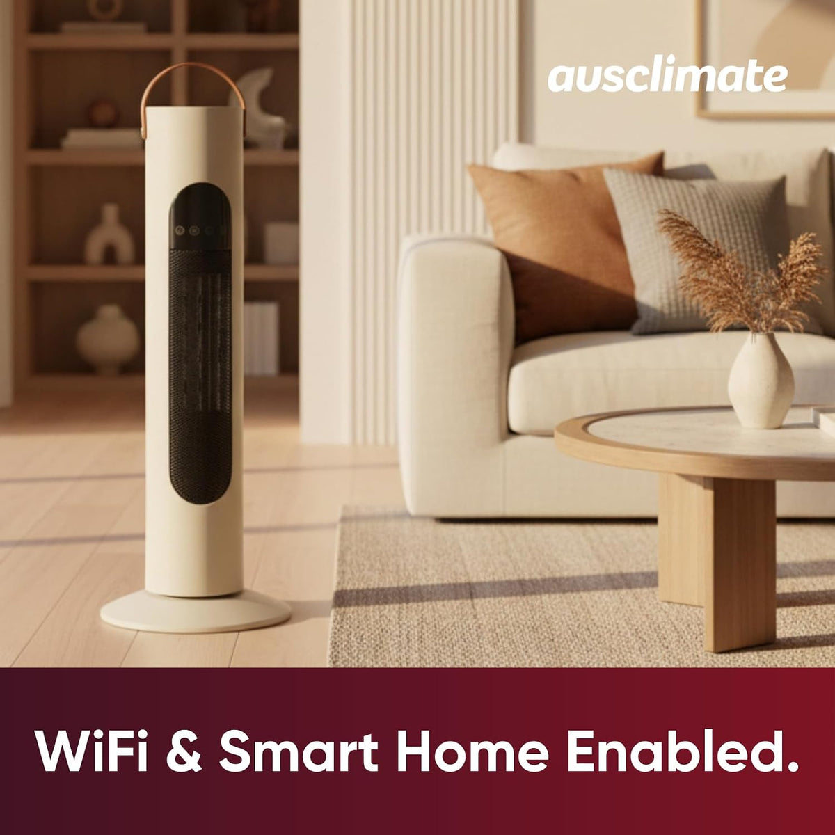 Ausclimate Smart 2000W Medium Tower Heater – Sand - Excellent Condition
